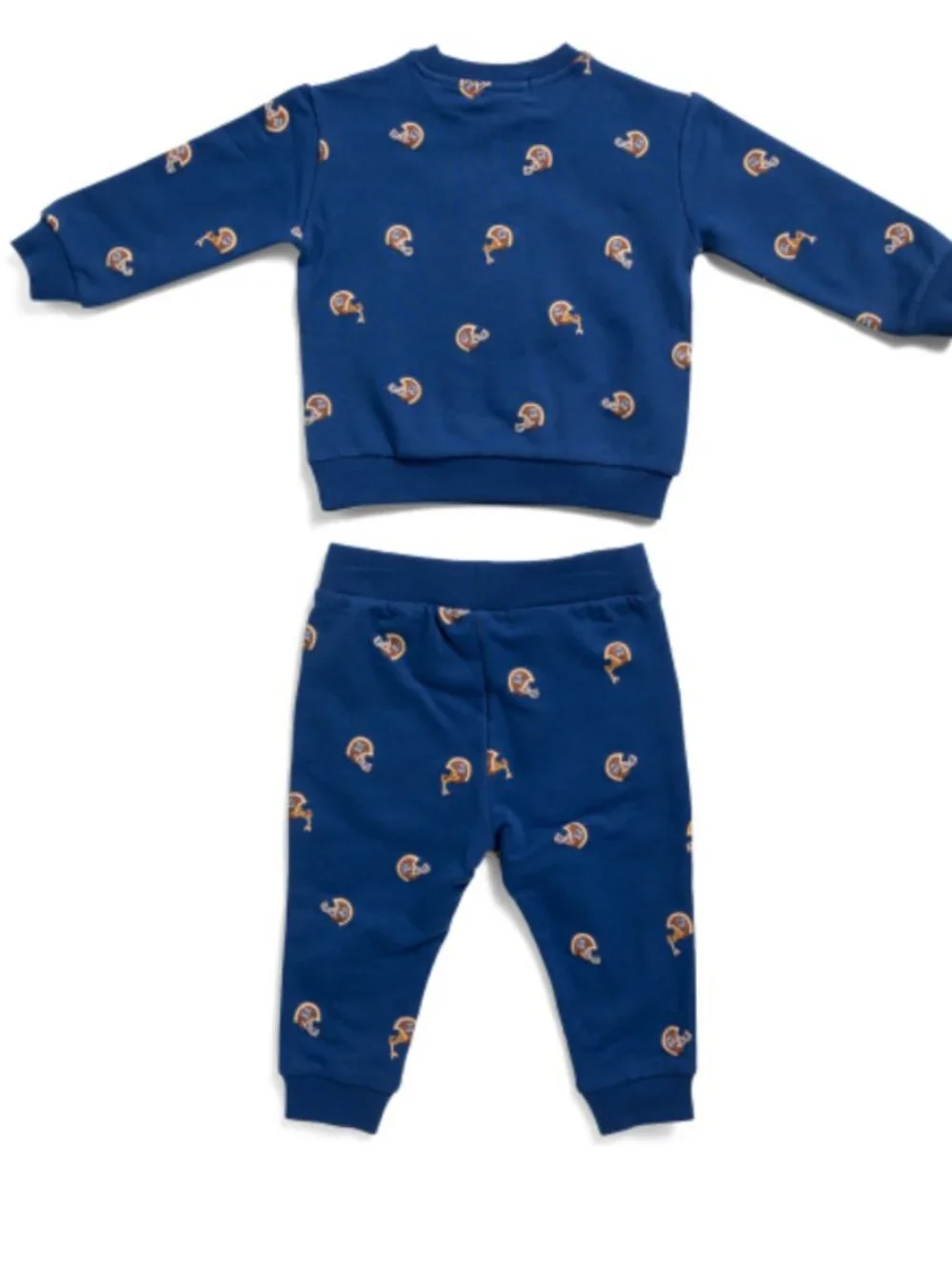 NWT MILES THE LABEL BOYS FOOTBALL HELMET PRINT ORGANIC COTTON JOGGER SET